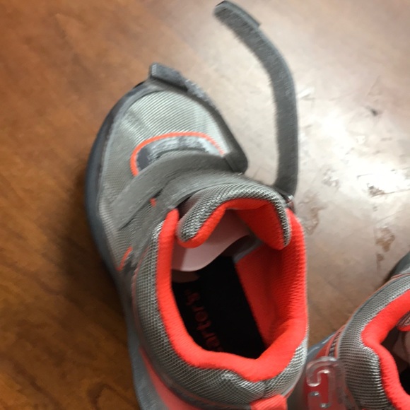 Carters Silver/Orange Toddler Light up Velcro Shoe - Picture 4 of 7